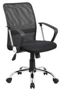 Scaun de birou, brate plastic, rotile, mesh textil/stofa, Office Products Lipsi - negru