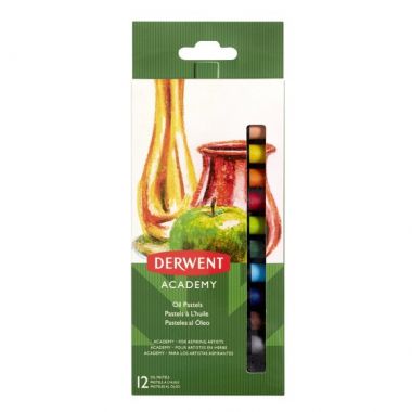 Creioane ulei pastel DERWENT Academy, 12 buc/set, diverse culori